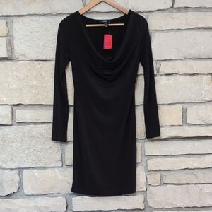 $5 Bundled! NWT Forever 21 Black Long Sleeve Cowl Neck Dress